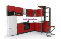 Кухня угловая с барной стойкой Камиль 3