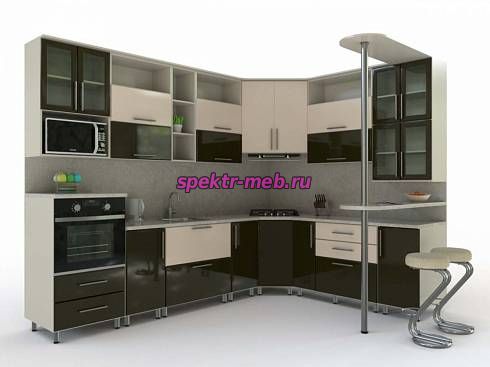 Кухня со стойкой Мальвина 2