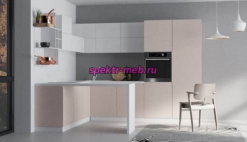Угловая кухня Янтарь с барной стойкой