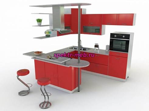 Кухня с барной стойкой Инеза