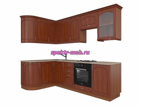 Кухня Арка Вишня угловая