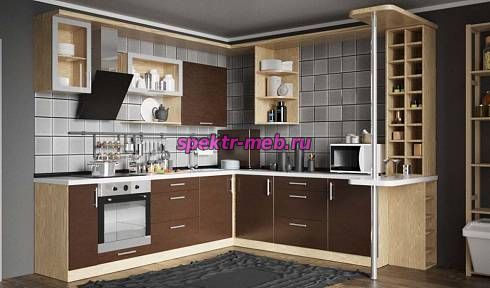 Кухня с барной стойкой Плаза