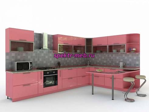 Кухня с барной стойкой Тина 2