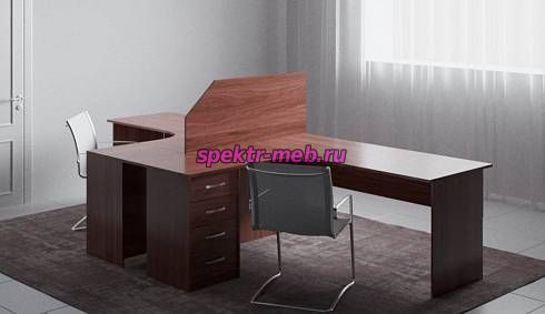 Стол угловой с тумбой и экраном