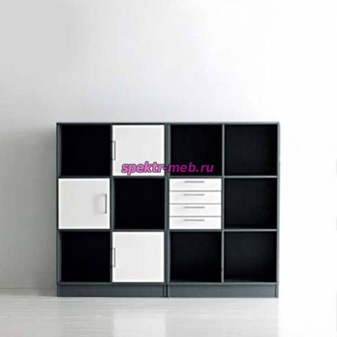 Офисный комплект шкафа со стеллажом ШДК8