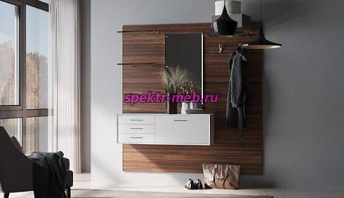 Прихожая с подвесными ящиками и зеркалом Квик