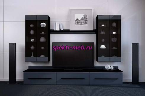 Гостиная Милан черный/серый