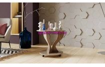 Круглый журнальный столик на колесиках Ореол