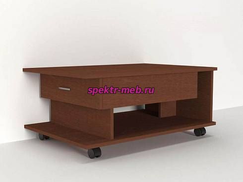 Стол журнальный на колесиках №1 с выдвижным ящиком