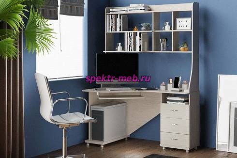 Угловой компьютерный стол Веста 20-30 с надстройкой