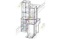 Компьютерный угловой стол МБ 41.1 с надстройкой