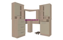 Компьютерный угловой стол МБ 41.1 с надстройкой