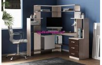 Угловой компьютерный стол Флеш 34 с полками