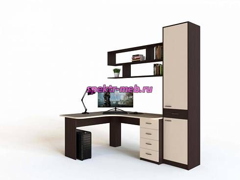 Угловой компьютерный стол со шкафом Марта 12