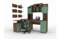 Компьютерный угловой стол Брюгге с полками