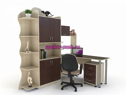 Компьютерный угловой стол Пресли СК - 11 с шкафчиками