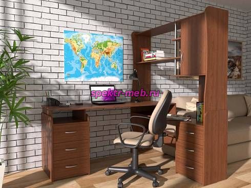 Угловой письменный стол Роберт-20 с надстройкой