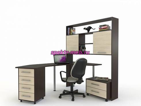 Угловой письменный стол с надстройкой Тилли-01