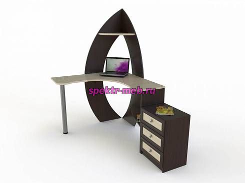 Угловой письменный стол с надстройкой Мадлен №45