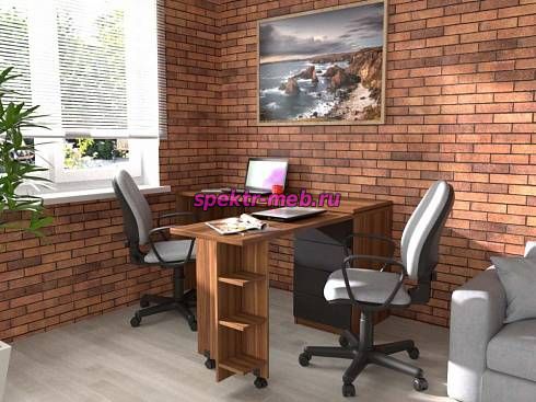 Угловой письменный стол для двоих Пилот 68