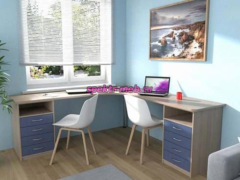 Угловой письменный стол для двоих Нико 80