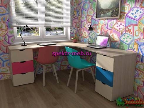 Угловой письменный стол для двоих Дублин 97