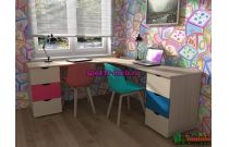 Угловой письменный стол для двоих Дублин 97