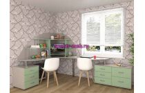 Угловой письменный стол для двоих Пилот 61