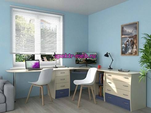 Угловой письменный стол для двоих Нико 88