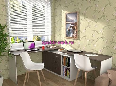 Угловой письменный стол для двоих Нико 84