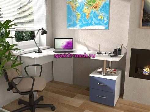 Угловой письменный стол с ящиками Бьянка