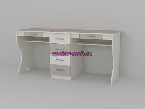 Школьный стол для двоих детей Белый