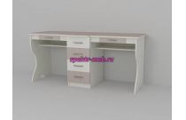 Школьный стол для двоих детей Белый