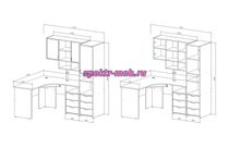 Стол угловой с пеналом Нора 01