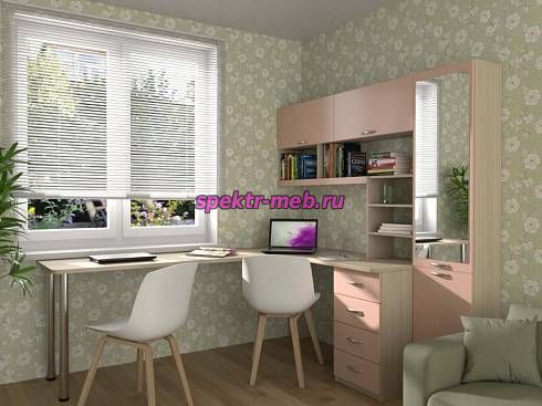 Угловой письменный стол для двоих с надстройкой Вента 75