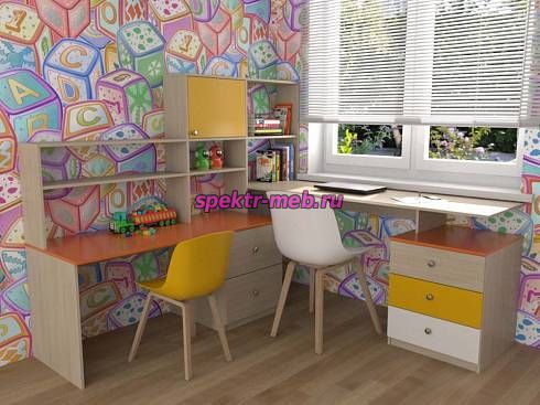 Угловой письменный стол для двоих Фреско 43