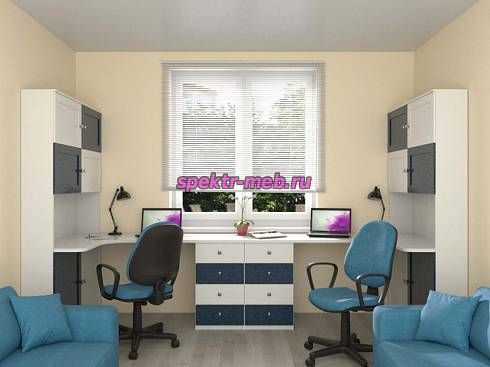 Угловой письменный стол для двоих Нико 86