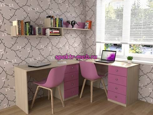 Угловой письменный стол для двоих Фреско 47