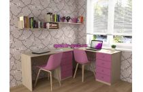 Угловой письменный стол для двоих Фреско 47