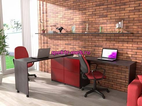 Угловой письменный стол для двоих Калифорния 8