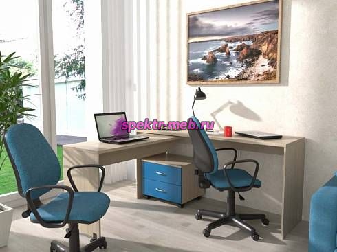 Угловой письменный стол для двоих Калифорния 9