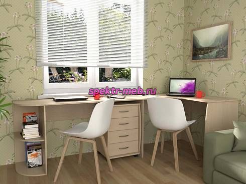 Угловой письменный стол для двоих Вента 79