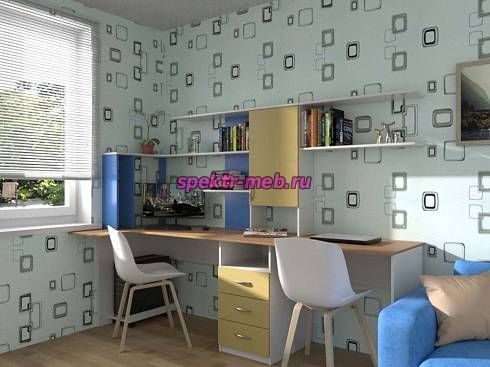 Угловой письменный стол для двоих Дублин 96