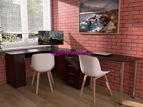 Угловой письменный стол для двоих Вента 73