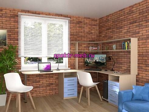 Угловой письменный стол для двоих Нико 81