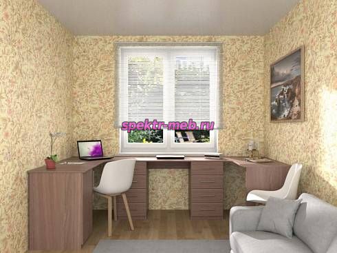 Угловой письменный стол для двоих Пилот 66