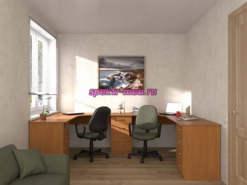 Угловой письменный стол для двоих Дублин 92