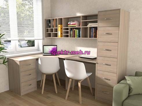 Угловой письменный стол для двоих Калифорния 15