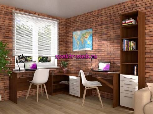 Угловой письменный стол для двоих Канзас 35