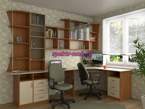 Угловой письменный стол для двоих Калифорния 7